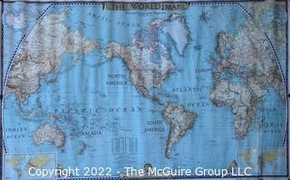 27 x 40" WW II Era National Geographic Map of the World (rolled)