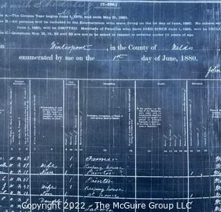 Paper copy of 1880 census for the town of Winterport in Waldo Maine