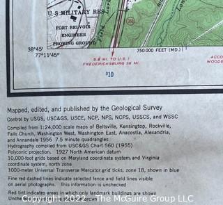 50 x 72" 1959 USGA 1:24,000 quadrangle map of Washington DC and Vicinity large format