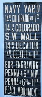 Circa 1930's Washington DC Trolley Route Scroll 30" X 94"