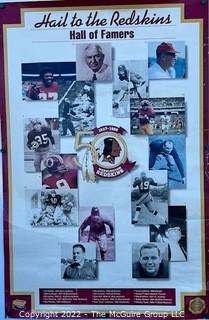 23 x 35" Vintage Washington Redskins Poster of Hall of Famers (rolled)