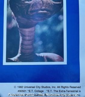 Vintage 1982 movie poster for E.T. The Extraterrestrial scene collage. Universal City Studios 23 x 35"