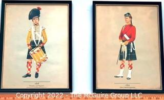 Two (2) Framed Under Glass Prints of Scottish Soliders.