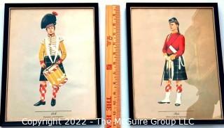 Two (2) Framed Under Glass Prints of Scottish Soliders.