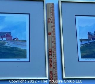 (2) Double Signed and Numbered Ruralscapes by Steve Zazenski. Each 15 x 17"