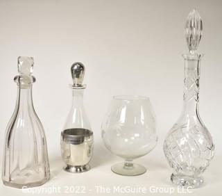 Collection of Crystal Decanters and Brandy Snifter