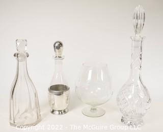 Collection of Crystal Decanters and Brandy Snifter