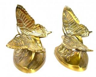 Heavy Brass Butterfly Bookends