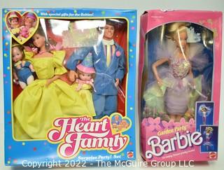 Two (2) New in Box Dolls Including Barbie and The Heart Family