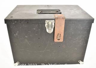 Old US Navy metal equipment lockbox