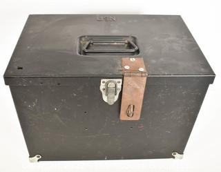 Old US Navy metal equipment lockbox