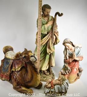 Large Scale Paper Mache Nativity Scene or Crèche 