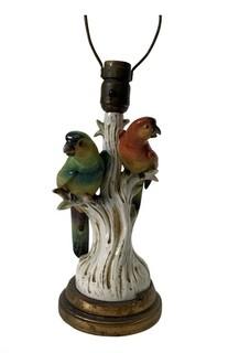 Porcelain Parakeet Table Lamp