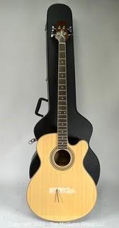 Jasmine ES 50C Acoustic Electric Bass in a TKL Lined Hard Carrying Case