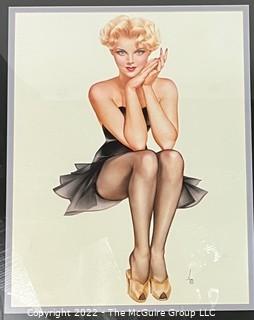 Two (2) Framed Under Glass Color Varga(s) Pin Up Prints