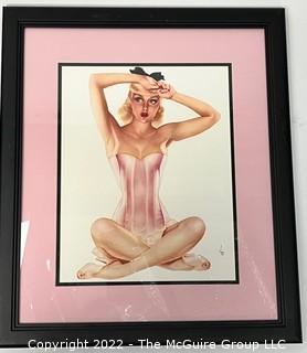 Two (2) Framed Under Glass Color Varga(s) Pin Up Prints