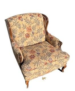 Textured Upholstered Bergere Salon Chair. 31"w x 32"T x 22"D.