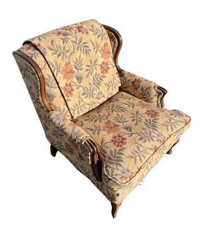 Textured Upholstered Bergere Salon Chair. 31"w x 32"T x 22"D.