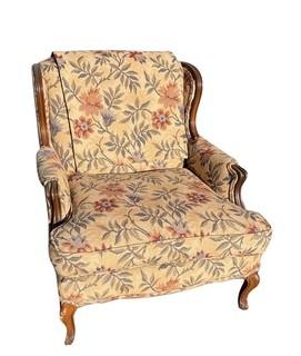 Textured Upholstered Bergere Salon Chair. 31"w x 32"T x 22"D.