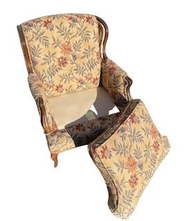 Textured Upholstered Bergere Salon Chair. 31"w x 32"T x 22"D.