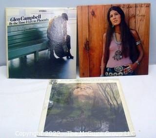 Vinyl record LP albums:   Selection of mixed titles: Glen Campbell, Rita Cooledge, Jim Ed Brown