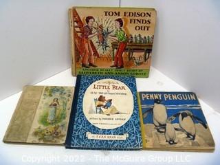 Vintage Historical books: Four children's titles -  Little Bear - Fairy Gift - Penguin - Edison