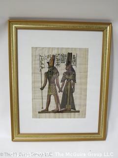 Traditional Egyptian Print on Papyrus; framed (18 1/2 x 22 1/2")