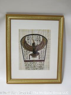 Traditional Egyptian Print on Papyrus; framed (18 1/2 x 22 1/2")