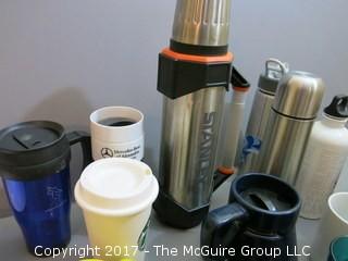 Collection including Stanley thermos, Dansk bowls and MOMA cups