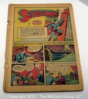 Vintage Golden Age Comic Book: Action Comics #17 1943 no cover, otherwise complete, poor-grade condition.