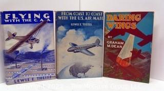 Vintage Boy's Adventure books: Three titles aerial theme w/dust jackets