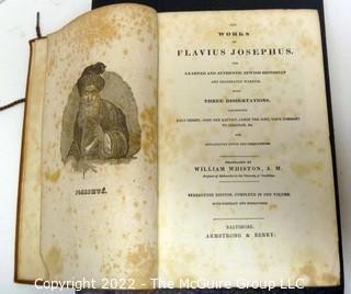 Vintage book: The works of Flavius Josephus + Inspirational book Leaves of Gold