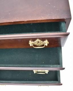 Three (3) Drawer Felt Lined Silverware Chest on Legs Made by Bombay Company. 12 x 20 x 32"T