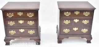 (2) Matching Henredon 3-drawer Side Tables