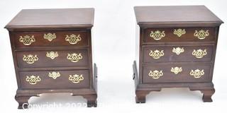 (2) Matching Henredon 3-drawer Side Tables