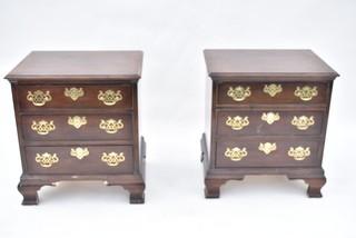 (2) Matching Henredon 3-drawer Side Tables