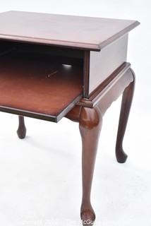 Side Table with Cabriole Legs and pull out shelf  19 x 23 x 26"T