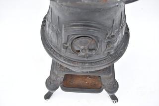 Antique Cast Iron Wood Potbelly Stove No. 5 Made by Abendroth Bros. New York 