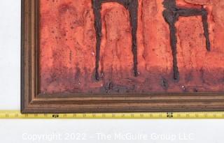 Original Mid Century Impasto Oil on Canvas on Canvas Signed by Artist, Luzon. 28" x 52".