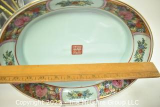 Chinese Export Porcelain Gilt Rose Medallion Tureen with Underplate