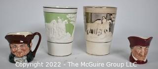 Four (4) Pieces of Porcelain Including  Wedgwood Etruria England Dye Ken John Peel and  Royal Doulton Toby Mugs