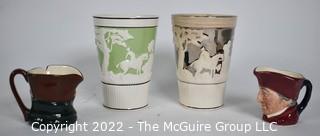 Four (4) Pieces of Porcelain Including  Wedgwood Etruria England Dye Ken John Peel and  Royal Doulton Toby Mugs