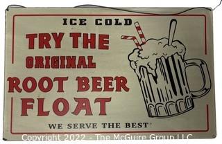 8 x 12" Vintage Metal Root Beer Float Sign