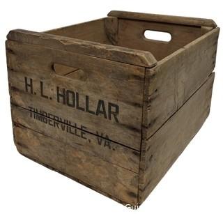 Vintage Wood Apple Crate Stamped H. M Hollar, Timberville, VA