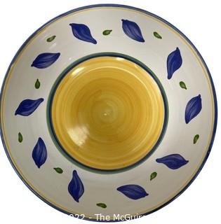 Williams Sonoma Hand Painted Pottery Serving Bowl, Made in Portugal