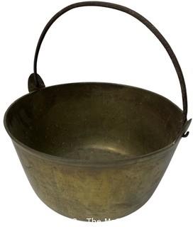 Brass Cooking Pot with Handle, Hammered Copper Tub And Wire Mesh Egg Basket.  