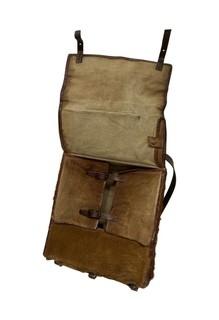 15 x 15 x 5" WW I Era Mountain Backpack Cowhide or Horsehair Leather, Possibly Swiss Army.  