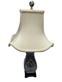 Asian Blue and White Porcelain Table Lamp 