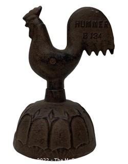 7"T Cast Iron Windmill Rooster marked HUMMER B 134  (WAS 0131BE)