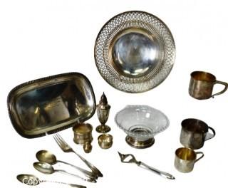 Collection of Sterling Silver. Total Weight 964 grams excluding glass bowl.